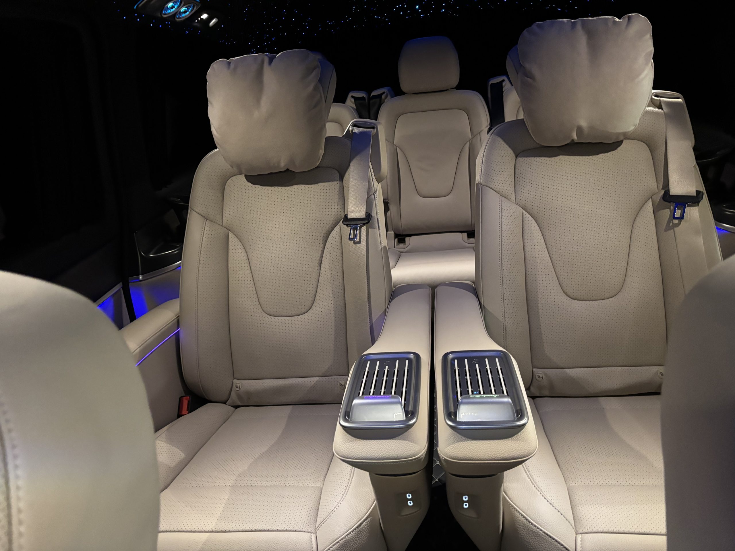 First Class seats in the Mercedes VIP Class, VIP transfer service in Courchevel